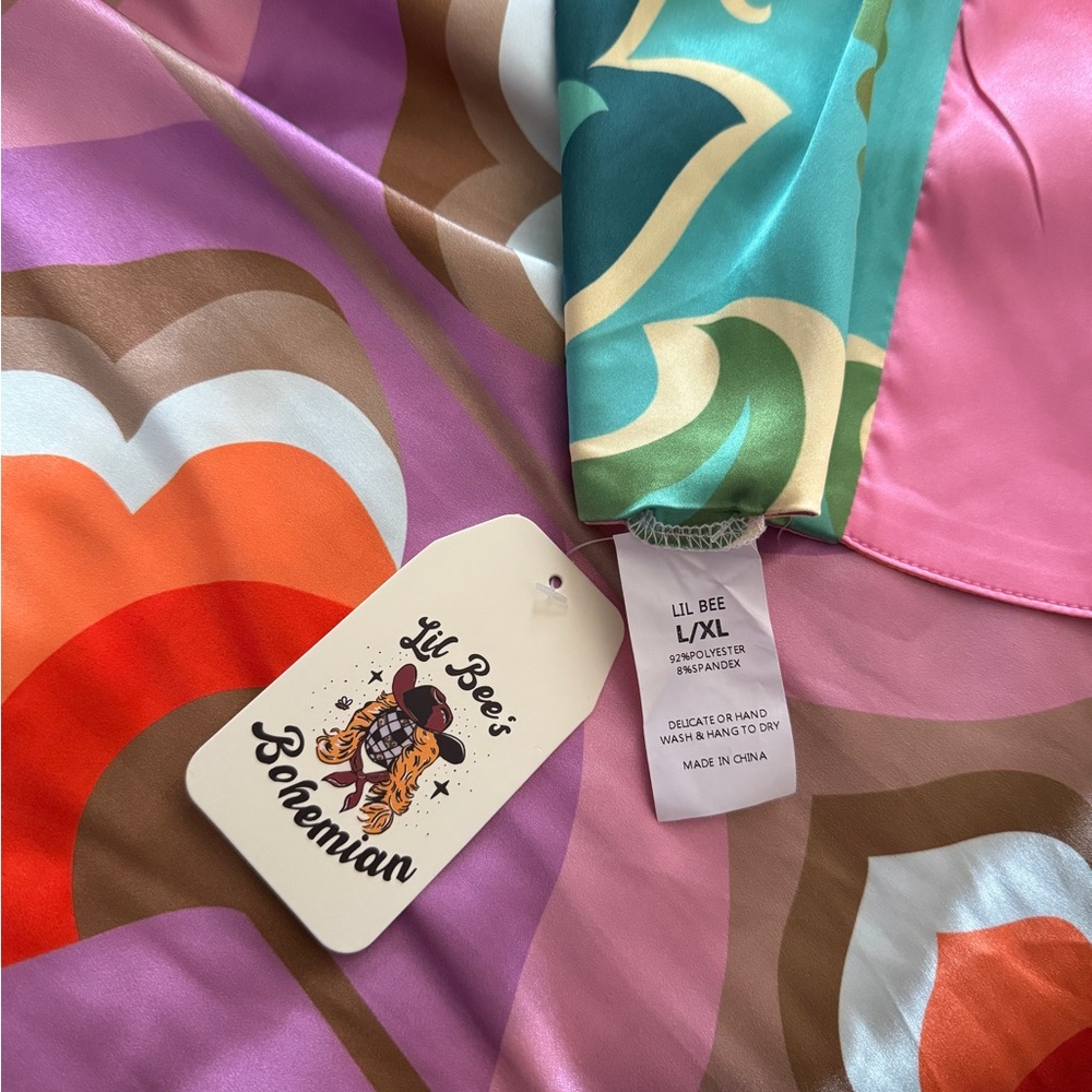Lil Bee’s Bohemian Into the Great Wide Open Reversible Kimono Duster L/XL - Picture 5 of 12
